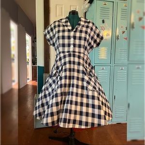 Vintage Gingham Shirtwaist Dress